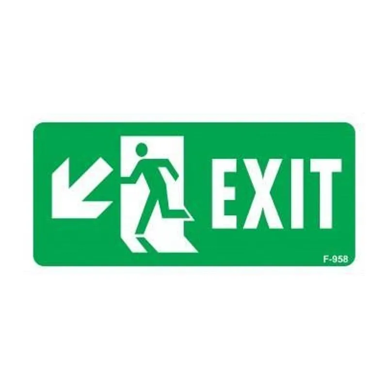 Exit Sol Aşağı Uyarı Levhası 17,5x25 KOD:958