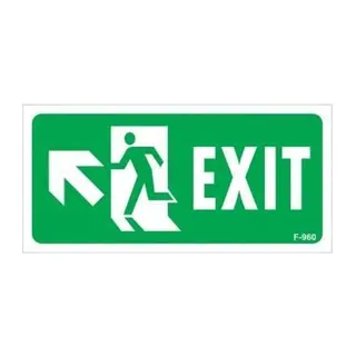 Exit Sol Yukarıı Uyarı Levhası 17,5x25 KOD:960