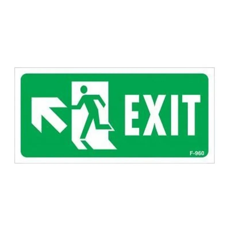 Exit Sol Yukarıı Uyarı Levhası 17,5x25 KOD:960