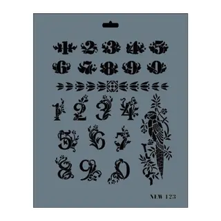 Rich New Seri N-123 Stencil 35x25 cm