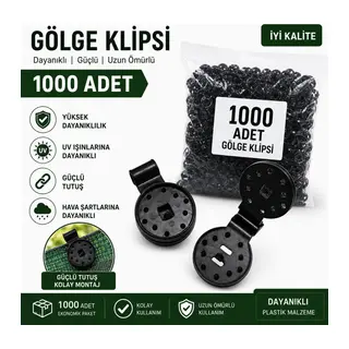 1000 Adet Gölge Filesi Klipsi | Sera Filesi Sabitleme Klipsi | Güneşlik Örtü Klipsi | Yerli Üretim | UV Dayanımlı