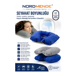 Premium Seyahat Boyunluğu Uçak Otobüs Araç Ofis İçin Ergonomik Boyun Destek Yastığı