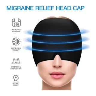 Migren Soğuk-Sıcak Kompres Maske | Baş Ağrısı ve Stres Gidermeye yardımcı Jel Maske