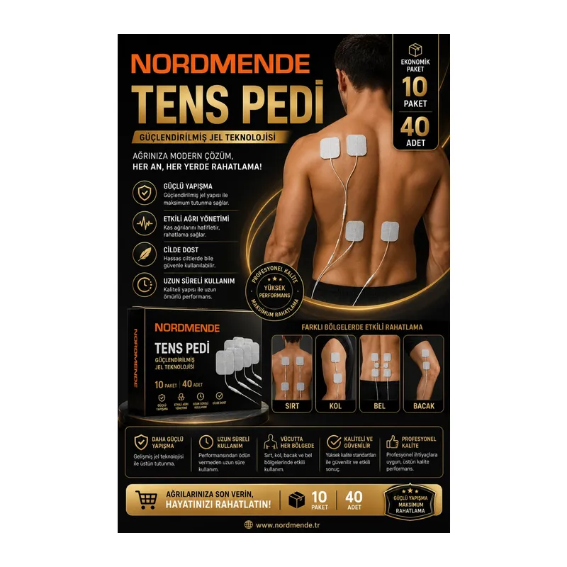 10 Paket 40 Adet TENS Pedi 5×5 cm Kablolu Elektrot Ped – Yumuşak ve Esnek Medikal Ped