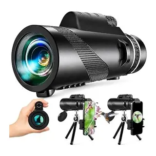 Teleskop, Full HD Yüksek Çözünürlük, 10 Km Görüş Mesafesi, 52 mm Objektif Lens Çaplı, Gece Görüş Destekli, Telefon Tutucu ve Taşıma Çantalı, Tripodlu Profesyonel 80x100 Monoküler Dürbün