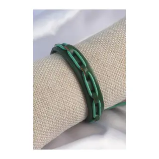 Yeşil Renk Deri İpli Erkek Bileklik