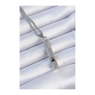 Acil Durum Düdüğü 316L Çelik Kararma Yapmaz Yüksek Desibel Kolye Unisex