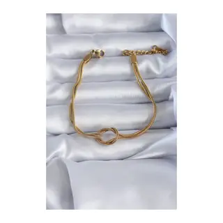 316L Çelik Gold Renk Düğüm Model Kadın Bileklik