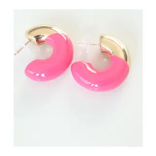 CCB Pembe Gold Çift Renk Küpe
