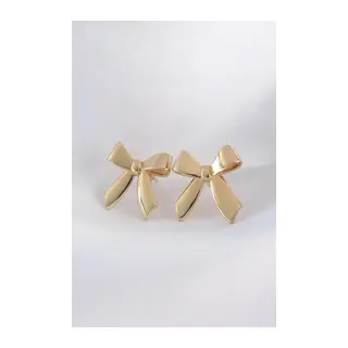 Pirinç Gold Renk Düz Plaka Fiyonk Küpe