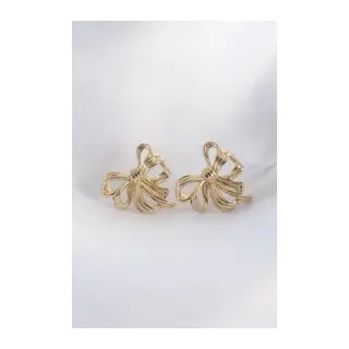 Pirinç Gold Renk Fiyonk Küpe