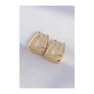 Pirinç Gold Renk Kalın Küpe