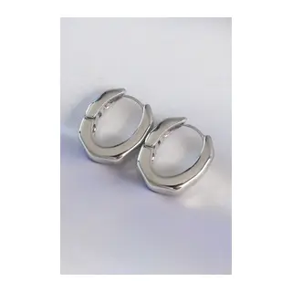 Pirinç Gümüş Renk Kalın Kemik Model Küpe