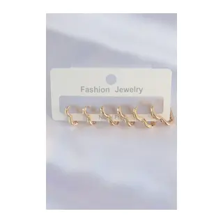 Pirinç Gold Renk Kalp Model Küpe Seti