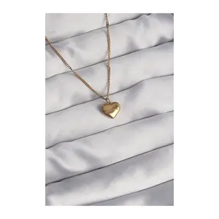 316L Çelik Gold Renk Kalp Model Love Kolye