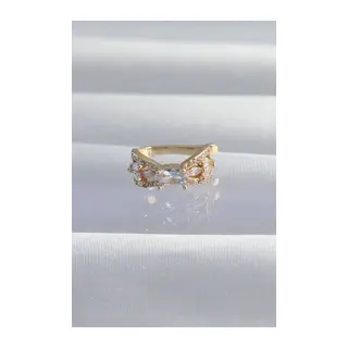 Pirinç Gold Renk Zirkon Taş Kaplama Earcuff Küpe
