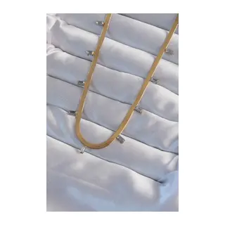 316L Çelik Gold Renk Baget Taşlı İtalyan Zincir Kolye