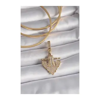 Pirinç Gold Renk Zirkon Taşlı Çapa Model Ajda Charm