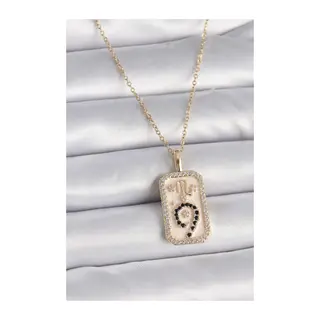 316L Çelik Gold Renk Zincir Akrep Burcu Zirkon Taşlı Kadın Kolye