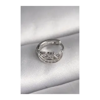 316L Çelik Gümüş Renk Zirkon Taşlı Ay Yıldız Model Tragus Piercing