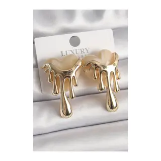 Pirinç Gold Renk Beyaz Sedefli Akan Kalp Model Kadın Küpe