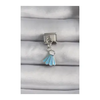 316L Çelik Gümüş Renk Mavi Renk Sallantı Elbise Model Nomination Charm