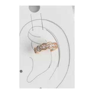 Pirinç Gold Renk Zirkon Taşlı Kadın Kıkırdak Küpe