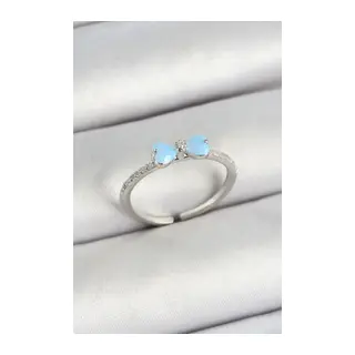 Pirinç Fiyonk Figürlü Zirkon Taşlı Gümüş Renk Ayarlanabilir Kadın Yüzük