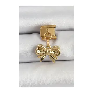 316L Çelik Sallantılı Fiyonk Model Gold Renk Nomination Charm