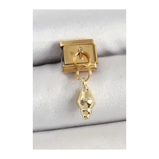 316L Çelik Sallantılı Deniz Kabuğu Model Gold Renk Nomination Charm