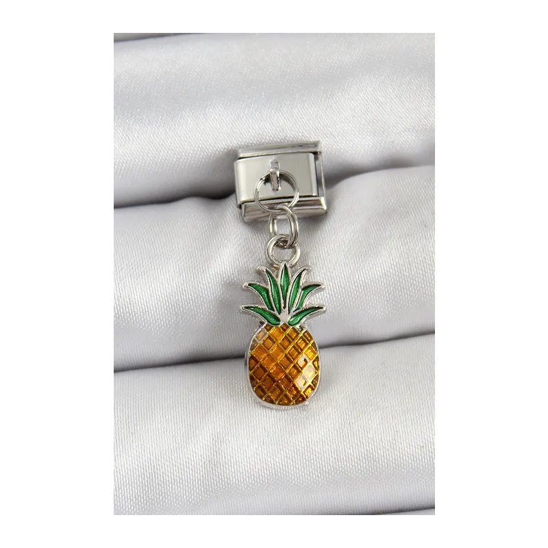 316L Çelik Sallantılı Ananas Model Gümüş Renk Nomination Charm