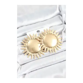Pirinç Güneş Model Gold Renk Kadın Küpe