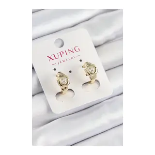 Xuping Zirkon Taşlı Kalp Model Gold Renk Kadın Küpe