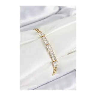 Xuping Pirinç Parçalı Su Yolu Model Gold Renk Kadın Bileklik