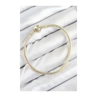 Pirinç Charm Topcuk Model Gold Renk Kadın Bileklik