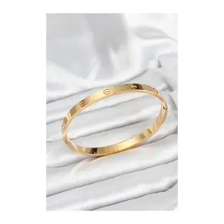 316L Çelik Gold Renk 65 mm Kadın Kelepçe Bileklik