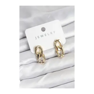 Pirinç Gold Renk Zincir Model Kadın Küpe