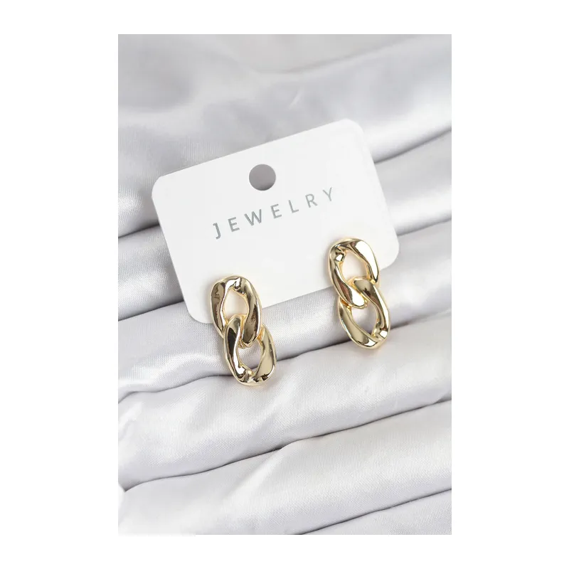 Pirinç Gold Renk Zincir Model Kadın Küpe