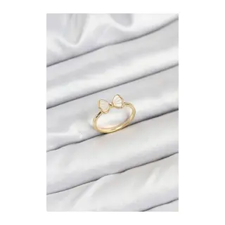 Pirinç Gold Renk Fiyonk Model Kadın Yüzük