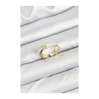 Pirinç Gold Renk Kemik Model Kadın Yüzük