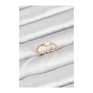 Pirinç Gold Renk Kalpli Model Kadın Yüzük