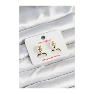 Pirinç Gold Renk Yıldız Kadın Küpe