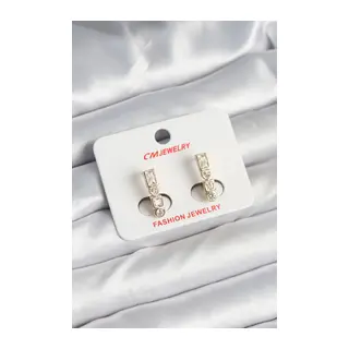 Pirinç Gold Renk Zirkon Taşlı Vintage Kadın Küpe