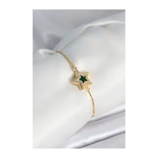 Yıldız Model Asansörlü Gold Renk Kadın Bileklik