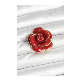Kırmızı Gül Model Broş