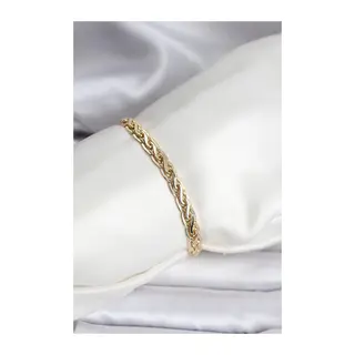 14K Gold Renk Kaplama Lazer Zincir Model CM Kadın Bileklik