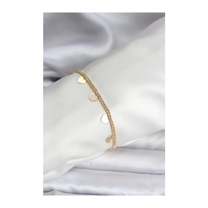 14K Gold Renk Kaplama Kalpli Model CM Kadın Bileklik