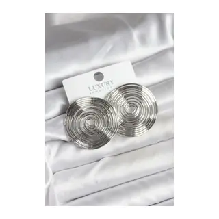 Pirinç Gümüş Renk Circle Model Kadın Küpe