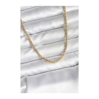 14K Gold Renk Kaplama Boru Zincir Model CM Kadın Kolye