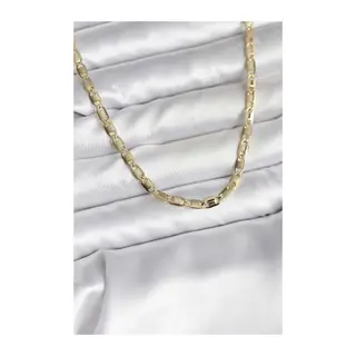 14K Gold Renk Kaplama Plaka Ezme Model Zincirli CM Kadın Kolye